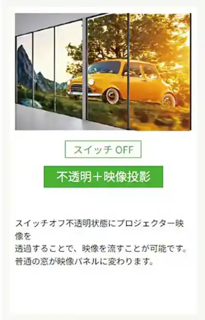 スイッチOFF 不透明+映像投影